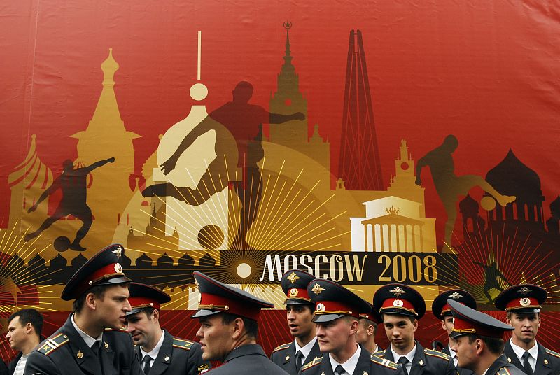 La policía rusa desplegó un amplio dispositivo de vigilancia.
