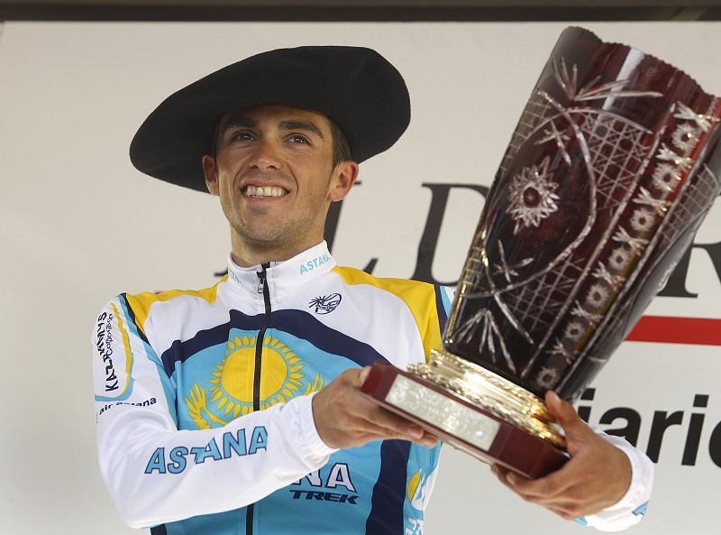 Esta temporada, Contador ha ganado la Vuelta al País Vasco y la Vuelta a Castilla y León. En la imagen, celebra su victoria en Orio, el pasado 12 de abril.