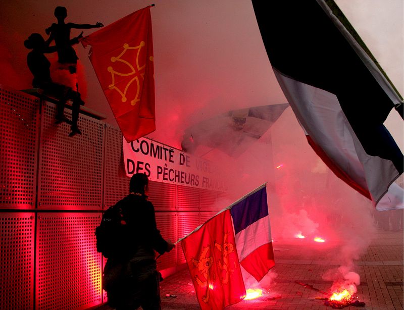 Protesta de pescadores en Bélgica