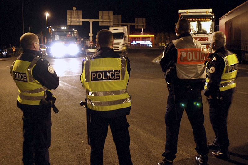 Transportistas en la frontera de la Jonquera