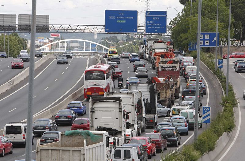 Caos circulatorio en Madrid