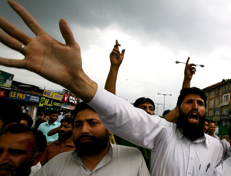 Manifestación en Srinagar (La India)