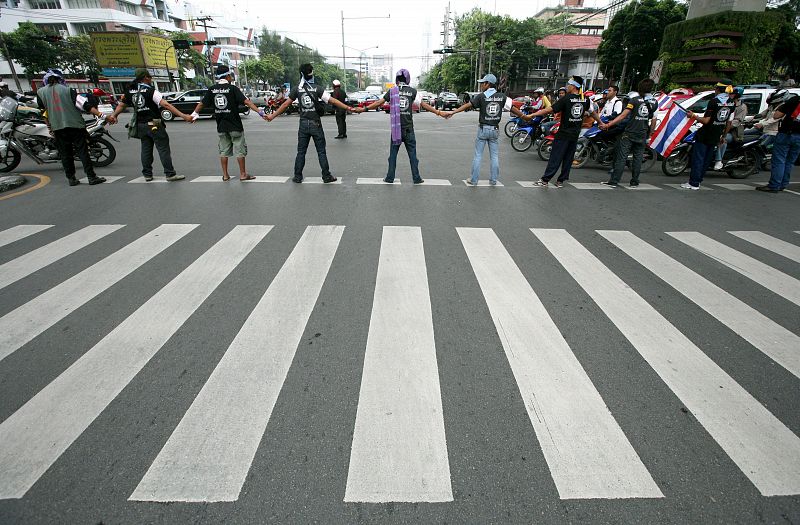 Protesta contra el Gobierno en Bangkok