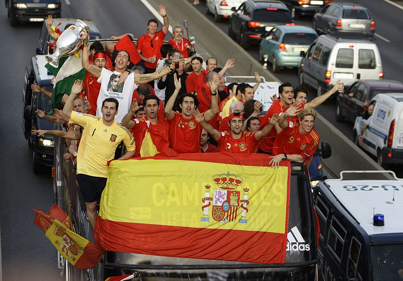 El autobús que lleva a los campeones