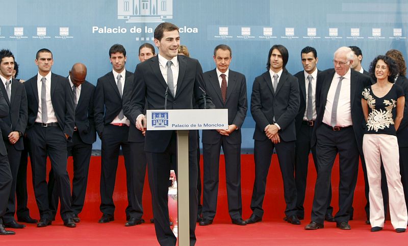 Íker Casillas dijo en su intervención en La Moncloa sentirse muy orgulloso de ser español.