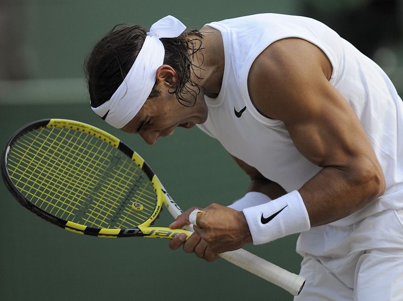 Nadal celebra un punto ganador