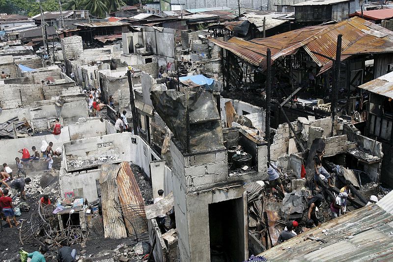 Consecuencias de un incendio en Manila