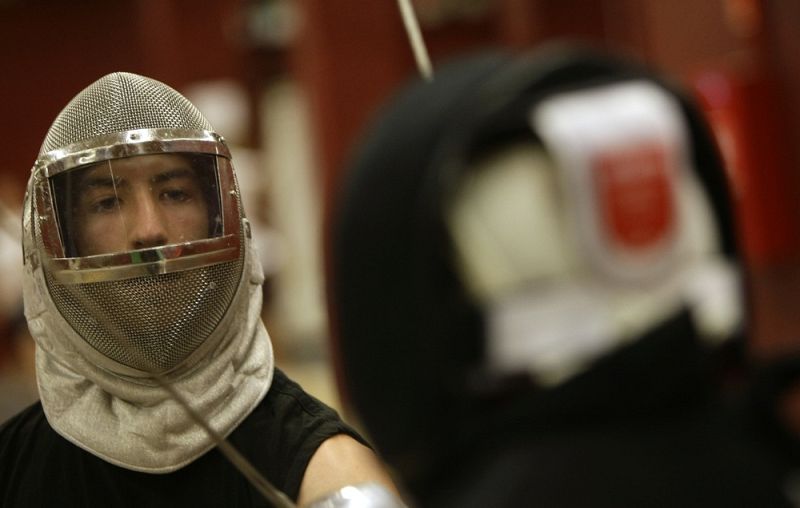 El deportista español Pablo Moreno durante una sesión de entrenamiento en Madrid