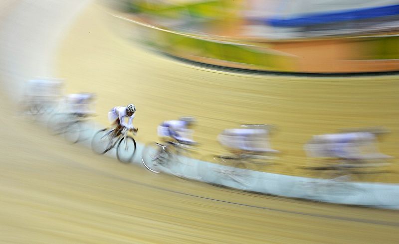 Entrenamiento de la sección china de ciclismo en pista