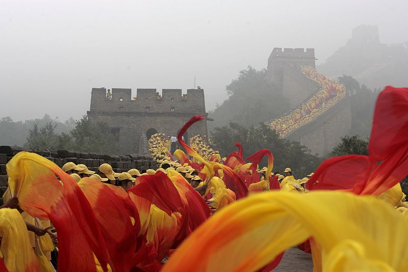 Espectáculo en la muralla en Pekín