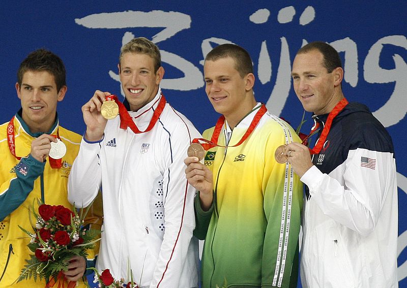 Podium de los 100 m libres