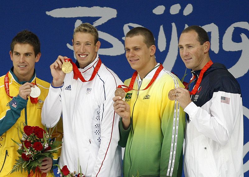 Podium de los 100 m libres