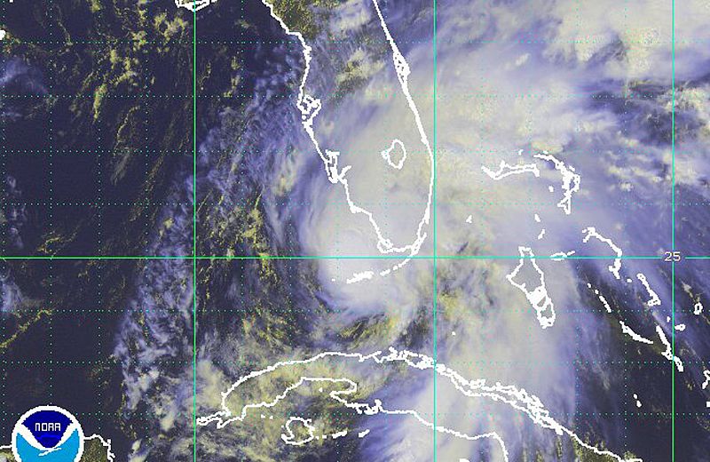 Imagen de la tormenta tropical 'Fay' vista por el satélite a su paso por Florida