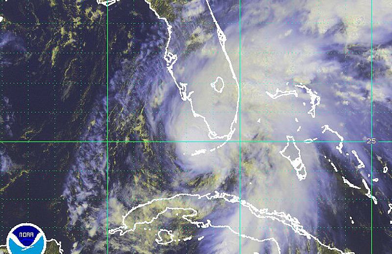 Imagen de la tormenta tropical 'Fay' vista por el satélite a su paso por Florida