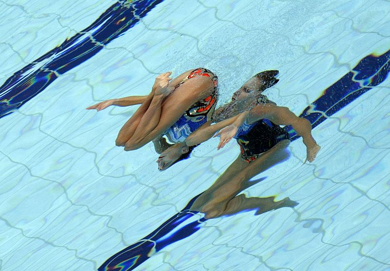 Las rusas Davydova y Ermakova se han clasificado primeras en el dúo libre de la ronda preliminar de natación sincronizada, por delante de las españolas Mengual y Fuentes.