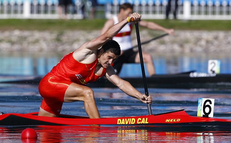 Davida Cal, durante la carrera de C-1 1.000 metros, en la que ha logrado la medalla de plata.