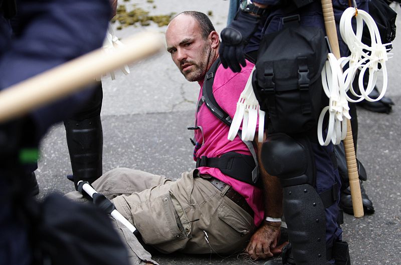 Manifestantes protestan y se producen detenciones en Saint Paul, Estados Unidos, aprovechando la celebración de la Convención Republicana.