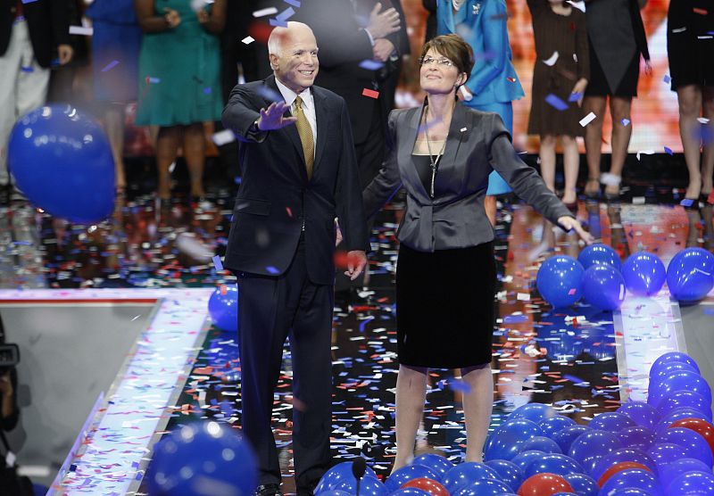 John McCain y Sarah Palin en la Convención Republicana de Saint Paul, Minnesota.