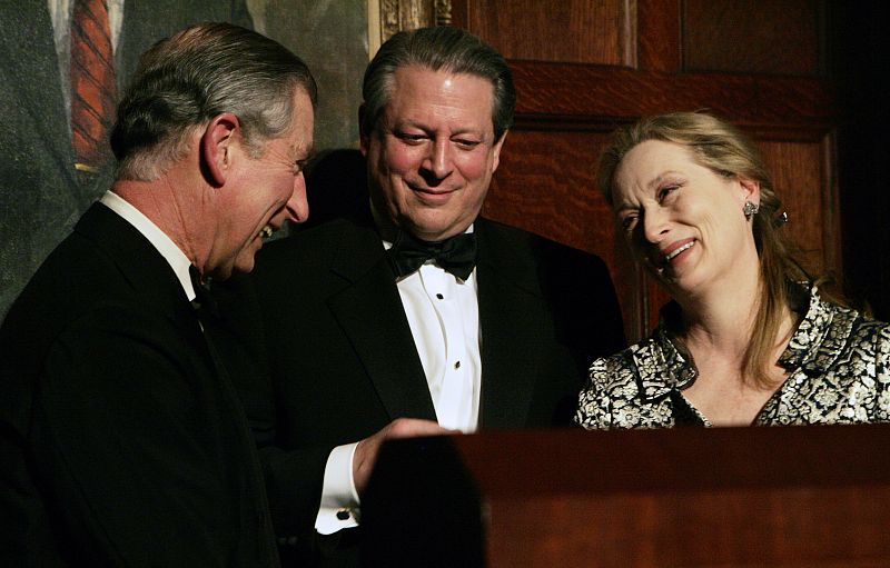 Britain's Prince of Wales is presented Global Environmental Citizen Award By Al Gore and Meryl Streep in New York