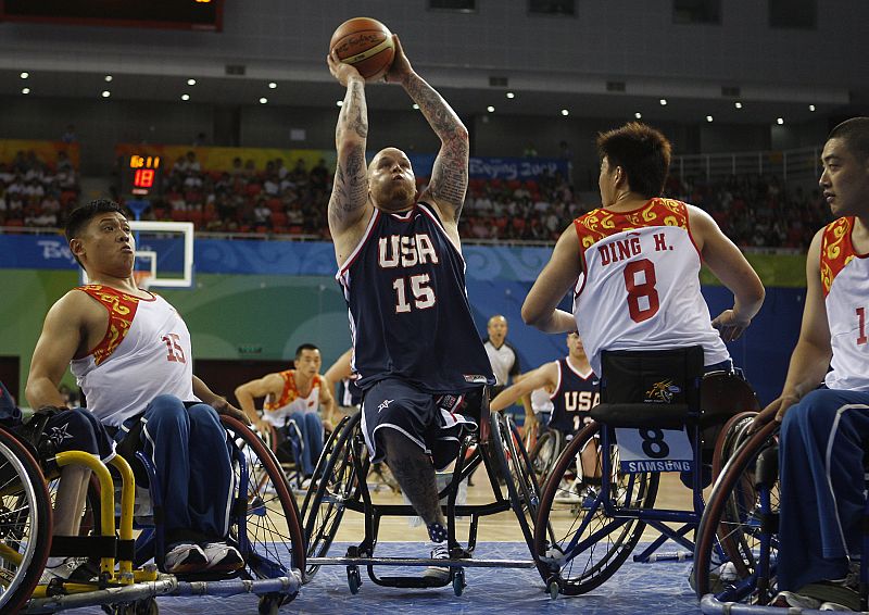 El partido de baloncesto en silla de ruedas ha enfrentado a EE.UU y China, con un resultado de 38-97 para los americanos.