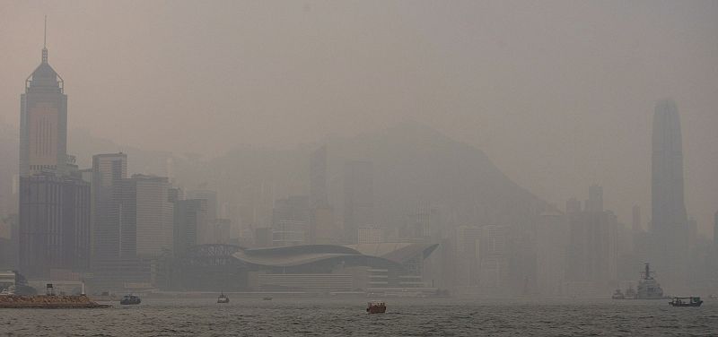 Polución sobre Hong Kong