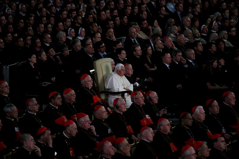 El Papa Benedicto XVI durante el estreno de la película 'El Testimonio'