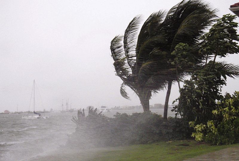 Hurricane Paloma begins to strike in Governor's Harbour on Grand Cayman in the Cayman Islands