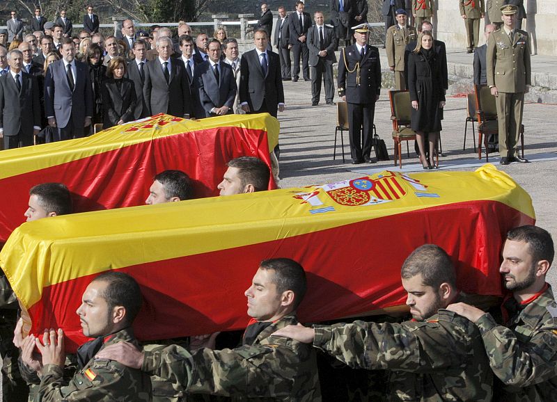 Imagen del funeral celebrado en la sede de la Brigada Ligera Aerotransportable.