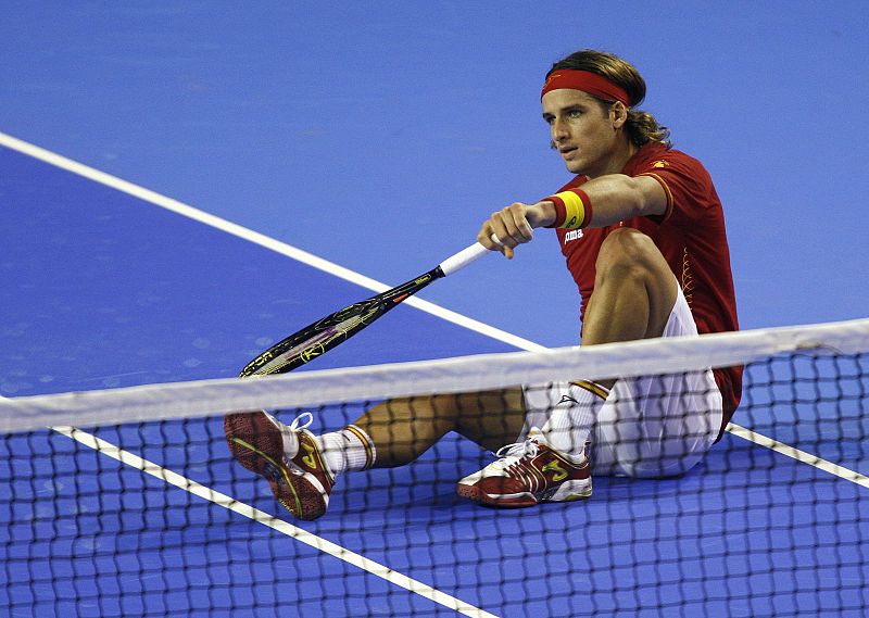 Feliciano López ha cedidio dos breaks en todo el partido, al igual que el argentino Del Potro.