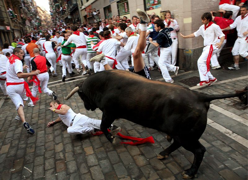 El 9 de Julio se corrió el tercer encierro de los sanfermines en Pamplona