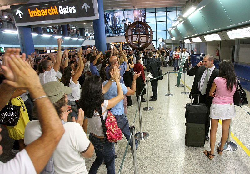 Protestas de los trabajadores de Alitalia en Roma