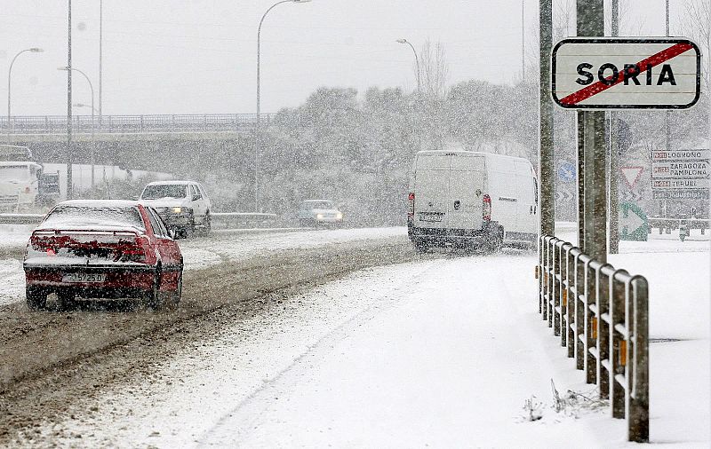 Imagen de la ciudad de Soria durante las intensas nevadas caídas en Castilla León.
