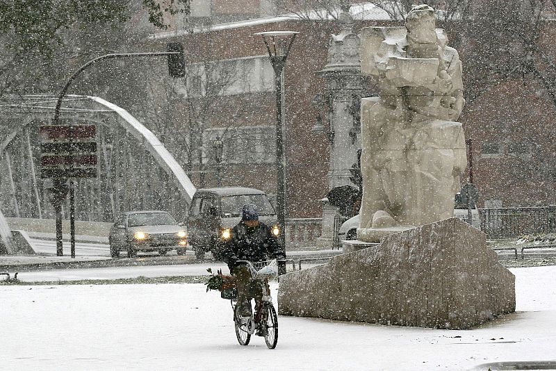 Intensas nevadas en Palencia capital y alrededores