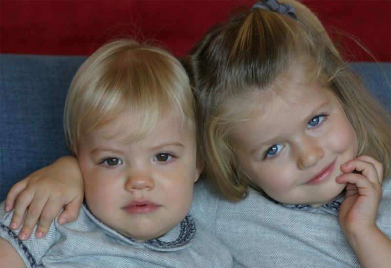 Sofia y Leonor, hijas del Príncipe Felipe y Doña Letizia, posan para la felicitación navideña.