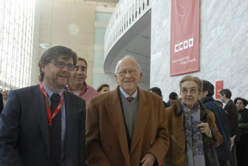 Santiago Carrillo, histórico líder del PCE, también ha estado en el  Congreso de CC.OO