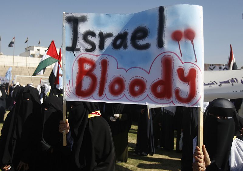 Mujeres protestas en Sanaa, Yemen, contra la operación de Israel contra la Franja de Gaza. (30/12/08)