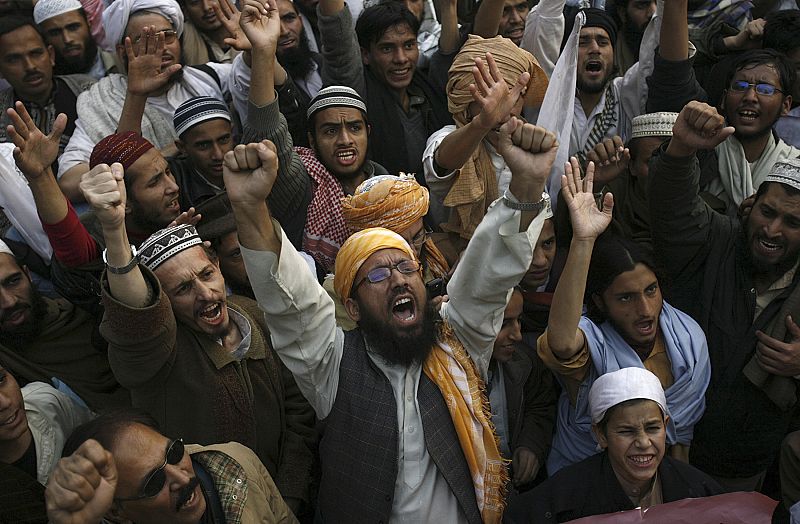 Manifestación contra Israel en Lahore, Paquistán, en el "Día de la Ira".