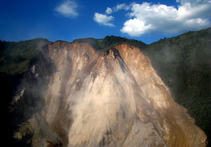 Vista del cerro Xicut, donde se ha producido el derrumbe.