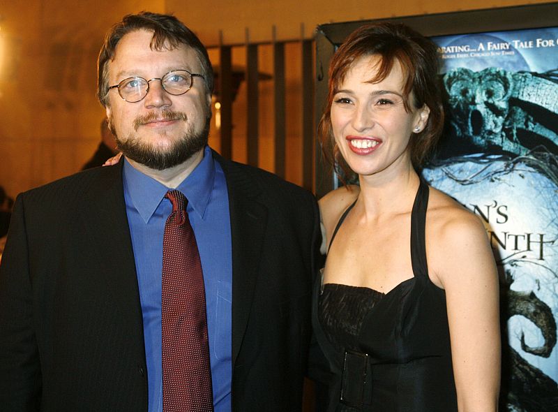 Actress Gil of Spain and director del Toro pose at the premiere of  film "Pan's Labyrinth" in Hollywood