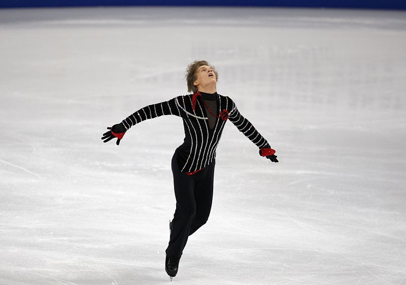 Tomas Verner of Czech Republic performs during the men's free skating program at the European Figure Skating Championships in Helsinki