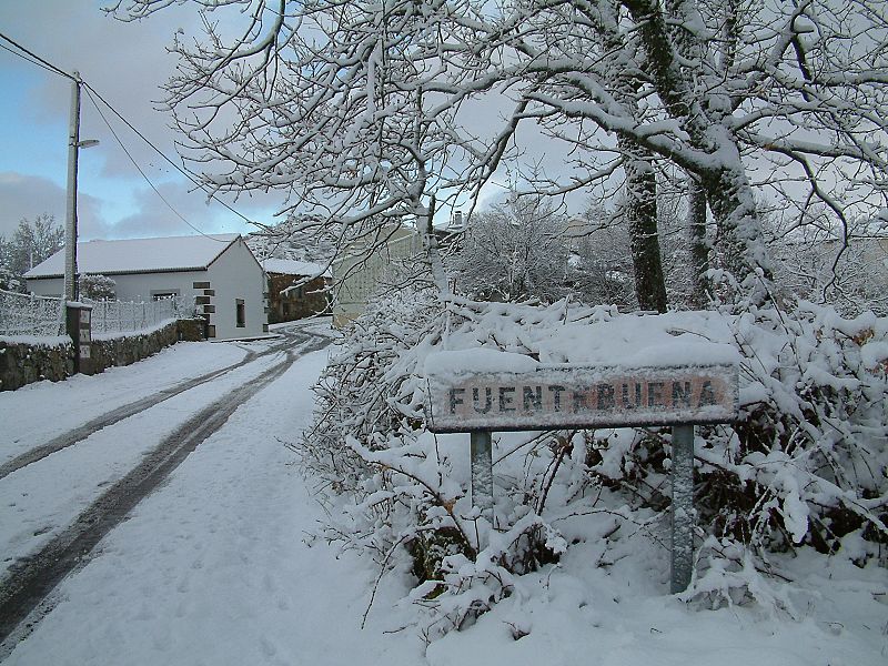 Nieve en Fuentebuena, Salamanca.