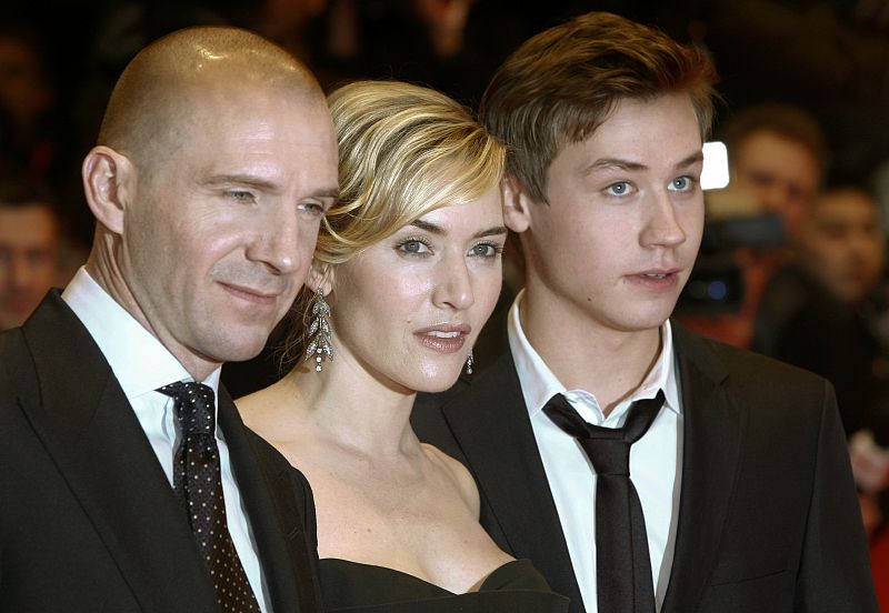 Actors Fiennes, Winslet and Kross arrive on the red carpet for the screening of the movie 'The Reader' of the 59th Berlinale film festival in Berlin