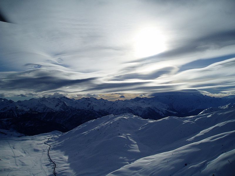 El Pirineo desde la vertical de Beret, Lleida. 18/02/2009
