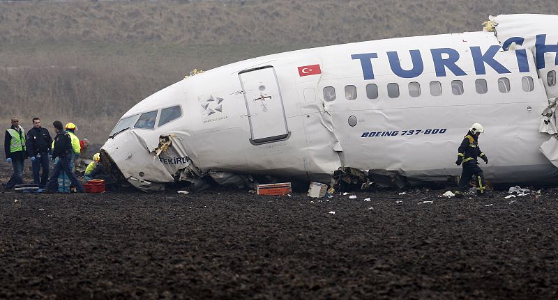 Avión Turkish Airlines siniestrado