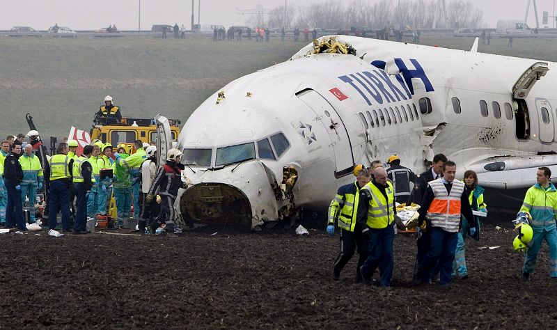 Restos del avión de Turkish Airlines