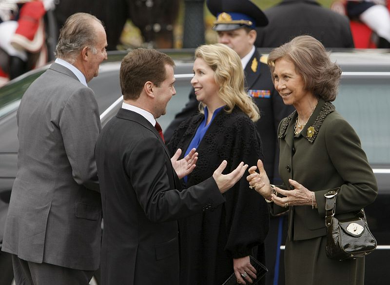 Ceremonia oficial de despedida del mandatario ruso en el Palacio de El Pardo