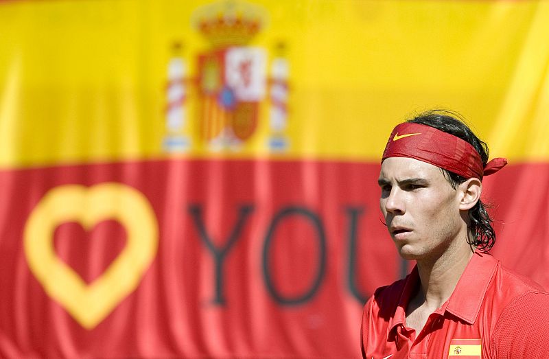 Nadal durante el partido disputado contra el serbio Nova Djokovic.
