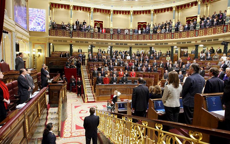 Los diputados del Congreso han guardado un minuto de silencio al incio de la sesión de Control.