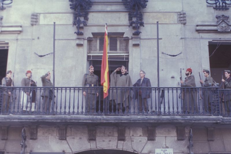 Fachada del Ayto. de Barcelona al terminar la guerra civil