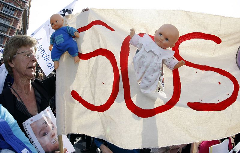 Manifestantes en Niza